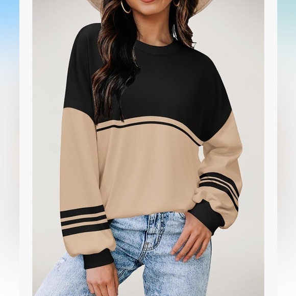 NWT Zeagoo Crewneck Sweatshirts Pullover Tops Long Sleeve Shirts Loose Fit Tops - Picture 2 of 5